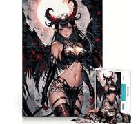 Puzzle da 1000 pezzi con una bellissima ragazza demone anime dai bordi lisci,ideale per stimolare la mente e creare momenti di relax,perfetto come regalo di compleanno o per hobby (38x26cm)