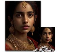 Puzzle da 1000 pezzi con una bellissima ragazza indiana puzzle per adulti attività divertente per la famiglia sfida mentale regalo perfetto per adolescenti 1000 pezzi (38x26cm)