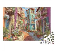 Puzzle da 1000 pezzi con una colorata scena di strada europea e un'affascinante scena di strada italiana per adulti. Gioco educativo, decorazione per la casa, ideale per compleanni 38x26 cm.