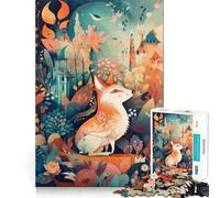 Puzzle da 1000 pezzi con una simpatica e fantasiosa volpe,un gioco creativo che stimola la creatività e favorisce il legame tra i propri cari (50x75cm)