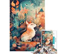 Puzzle da 1000 pezzi con una simpatica e fantasiosa volpe un gioco educativo divertente e umoristico ideale come decorazione da parete per ragazzi dai 14 anni in su (50x75cm)