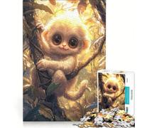 Puzzle da 1000 pezzi con una simpatica scimmietta nella giungla, gioco per tutta la famiglia, attività divertenti da fare a casa, compleanno e Natale 38x52cm
