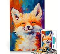Puzzle da 1000 pezzi con una simpatica volpe,perfetto per un gioco di precisione e stimolante per la mente,ideale per momenti di relax e come decorazione natalizia 50x75cm