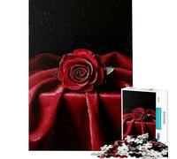 Puzzle da 1000 pezzi con una singola rosa rossa Giochi divertenti sfida per l'intelligenza e la mente Giocattoli che creano dipendenza Regali per donne e uomini Divertente e spiritoso (38x26cm)