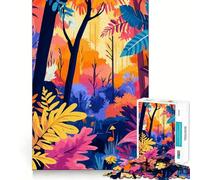Puzzle da 1000 pezzi con una splendida foresta autunnale,arte minimalista,gioco di precisione,stimolante per la mente,ideale per momenti di relax e come regalo di compleanno (38x52cm)