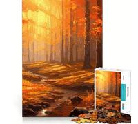 Puzzle da 1000 pezzi con una splendida foresta autunnale dai bordi lisci,ideale per stimolare la mente e creare momenti di relax,perfetto come regalo di compleanno o per chi ama gli hobby (50x75cm)
