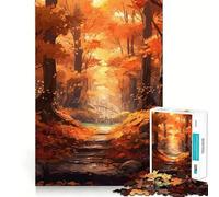 Puzzle da 1000 pezzi con una splendida foresta autunnale dai bordi lisci,ideale per stimolare la mente e creare momenti di relax,perfetto come regalo di compleanno o per hobby (38x52cm)