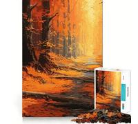 Puzzle da 1000 pezzi con una splendida foresta autunnale dai bordi lisci,ideale per stimolare la mente e creare momenti di relax,perfetto come regalo di compleanno o per hobby (38x26cm)