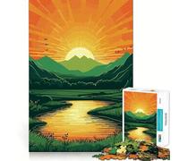 Puzzle da 1000 pezzi con una splendida valle e montagna,gioco di precisione e cognitivo,ideale per il tempo libero e come regalo di Natale (38x26cm)