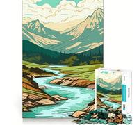 Puzzle da 1000 pezzi con una splendida valle e montagna,taglio preciso,gioco per lo sviluppo delle capacità cognitive,ideale per momenti di relax e come regalo di compleanno (50x75cm)