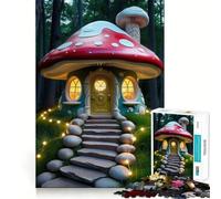 Puzzle da 1000 pezzi con una stravagante casa a forma di fungo nella foresta incantata,ideale per adulti Gioco divertente e stimolante,facile da assemblare e perfetto Attività serale divertente