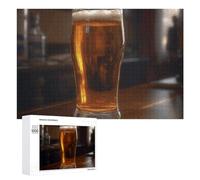 Puzzle da 1000 pezzi con una tazza di birra puzzle personalizzato in legno per adulti foto puzzle arte appeso alla parete decorazione per compleanno, matrimonio, San Valentino, anniversario