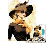 Puzzle da 1000 pezzi con un'elegante donna con cappello e occhiali da sole Un gioco avvincente per coltivare la pazienza rilassante e stimolante ideale come regalo educativo per il Secret Santa