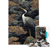 Puzzle da 1000 pezzi con un'elegante gru tra nuvole dorate ideale per ragazzi perfetto per una corsa di velocità a mano libera per compleanni e Natale 38x26cm