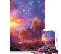 Puzzle da 1000 pezzi con unicorno al tramonto nella foresta, ideale per adolescenti, con disegni nitidi e rilassanti, taglio uniforme e come regalo di Natale (38x26cm)