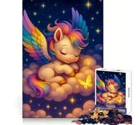 Puzzle da 1000 pezzi con unicorno arcobaleno addormentato su una nuvola, ideale per adolescenti, per migliorare la memoria e il tempo libero Oggetto a forma di Babbo Natale 38x26cm