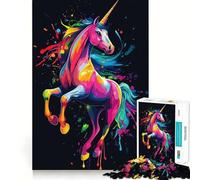 Puzzle da 1000 pezzi con unicorno arcobaleno per ragazzi, gioco di logica fine, rilassante e divertente, con bordi precisi, decorazione da parete (38x26cm)