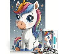Puzzle da 1000 pezzi con unicorno,carino,tagliato con precisione,rompicapo,regalo divertente per il tempo libero,decorazione natalizia da appendere al muro (38x52cm)