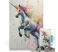 Puzzle da 1000 pezzi con unicorno da dipingere,gioco di concentrazione mentale,taglio di precisione,bordi lisci,gioco significativo per costruire connessioni (38x52cm)