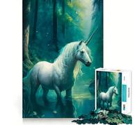 Puzzle da 1000 pezzi con unicorno e cavallo,ideale per ragazzi,un'attività divertente che stimola la mente,con tagli di alta precisione e un'atmosfera rilassante (38x52cm)