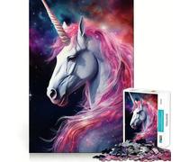 Puzzle da 1000 pezzi con unicorno nello spazio e stelle,ideale per ragazzi,gioco di concentrazione mentale,tagli di precisione con bordi lisci,perfetto come regalo di Natale (50x75cm)