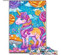 Puzzle da 1000 pezzi con unicorno rosa per adolescenti e adulti, giocattoli da gioco stimolanti Ogni pezzo è unico Gioco stimolante e divertente per tutta la famiglia (50x75cm)