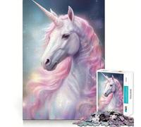 Puzzle da 1000 pezzi con unicorno rosa scintillante per ragazzi, gioco di logica, semplice e divertente, bordi lisci, regalo elegante (38x52cm)