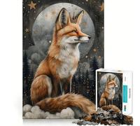 Puzzle da 1000 pezzi con un'illustrazione fantasiosa di una volpe rossa,ideale per ragazzi,un gioco che stimola la mente Si incastra perfettamente,senza spazi vuoti Attività rilassante di gruppo