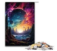Puzzle da 1000 pezzi con universo psichedelico e colorato per bambini in legno per decorazioni artistiche per la casa 1000 pezzi (75x50 cm)