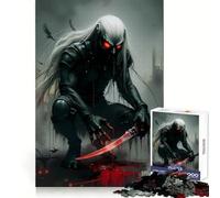 Puzzle da 1000 pezzi con vampiro assassino insanguinato e spada,stimolante per la mente,ideale per il tempo libero e il divertimento,con chiusura di sicurezza,perfetto come regalo di compleanno