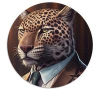 Puzzle da 1000 pezzi con vestiti da animali e vestito da giaguaro per adulti,puzzle rotondi da 1000 pezzi per adulti,ideali per gli innamorati, Capodanno e San Valentino