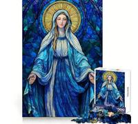 Puzzle da 1000 pezzi con vetrata raffigurante la Vergine Maria, ideale per ragazzi Sviluppa le capacità logiche, rilassa la mente, è divertente e sicuro da assemblare Un'ottima idea regalo (38x52cm)