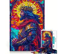 Puzzle da 1000 pezzi con vetrata sacra per adulti, ideale per migliorare la memoria, per un piacevole momento di relax, un'opera d'arte da assemblare e da collezione (50x75cm)