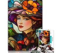 Puzzle da 1000 pezzi con vetrate colorate, donna, per adulti e adolescenti, interazione genitori-figli, dai 14 anni in su, 50x75cm