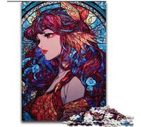 Puzzle da 1000 pezzi con vetrate colorate per adolescenti e adulti, gioco per famiglie, antistress, sfida difficile, ottimi regali e giocattoli (26x38cm)