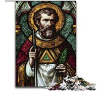 Puzzle da 1000 pezzi con vetrate di San Ambrogio per adulti e ragazzi, perfetto per le serate di gioco, giocattolo colorato da regalare a casa (26x38cm)