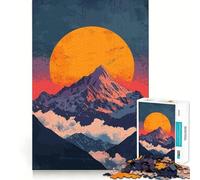 Puzzle da 1000 pezzi con vetta al tramonto per adulti, gioco di allenamento mentale, rilassante e di design, ideale come regalo stagionale 50x75cm