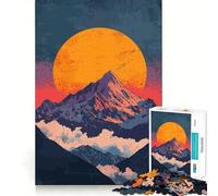 Puzzle da 1000 pezzi con vetta al tramonto per adulti, gioco di logica, per interni, taglio di precisione, regalo prezioso 38x26cm