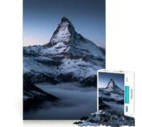 Puzzle da 1000 pezzi con vetta innevata al crepuscolo per ragazzi, ideale per stimolare la memoria, favorire il relax, tagliare con precisione e creare un regalo elegante (38x26cm)