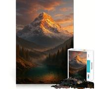 Puzzle da 1000 pezzi con vetta innevata al tramonto per ragazzi, ideale per il relax e il divertimento (38x26cm)