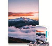 Puzzle da 1000 pezzi con vetta innevata sopra le nuvole per adolescenti, stimola la memoria, rilassante, taglio premium, sorpresa di compleanno (50x75cm)