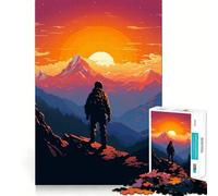 Puzzle da 1000 pezzi con vetta montuosa in pixel art,ideale per decorazioni e giochi cognitivi,perfetto per divertirsi e per compleanni (38x26cm)