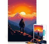 Puzzle da 1000 pezzi con vetta montuosa,pixel art,taglio senza soluzione di continuità,gioco stimolante per la mente,attività rilassante,divertente,regalo di compleanno,hobby (50x75cm)