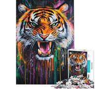 Puzzle da 1000 pezzi con vibrante ruggito di tigre gioco educativo e stimolante per tutta la famiglia ideale per migliorare la memoria e come regalo (dimensioni 38x26cm)