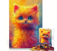 Puzzle da 1000 pezzi con vibrante sguardo felino per adulti, ideale per migliorare la memoria, un passatempo rilassante, con tagli precisi e un regalo premuroso (50x75cm)