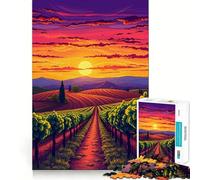 Puzzle da 1000 pezzi con vigneto in Toscana, decorazione con taglio preciso, gioco per la mente, regalo, gioco rilassante, attività per compleanno (50x75cm)