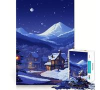 Puzzle da 1000 pezzi con villaggio nordico,pixel art,taglio preciso,gioco per lo sviluppo delle capacità cognitive,divertimento per il tempo libero,regalo di Natale rilassante (38x26cm)