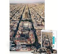 Puzzle da 1000 pezzi con vista aerea di Barcellona e bordi lisci,ideale per stimolare la mente e creare momenti di relax,perfetto come regalo di compleanno o per hobby (50x75cm)