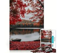 Puzzle da 1000 pezzi con vista autunnale sul lago,taglio preciso,gioco stimolante per la mente,divertimento per il tempo libero,decorazione natalizia,regalo (38x26cm)