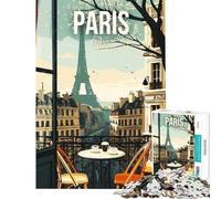 Puzzle da 1000 pezzi con vista dal balcone di Parigi e Torre Eiffel sfida per l'intelligenza gioco avvincente per tutta la famiglia adatto alle coppie opera d'arte regalo (dimensioni 50x75cm)